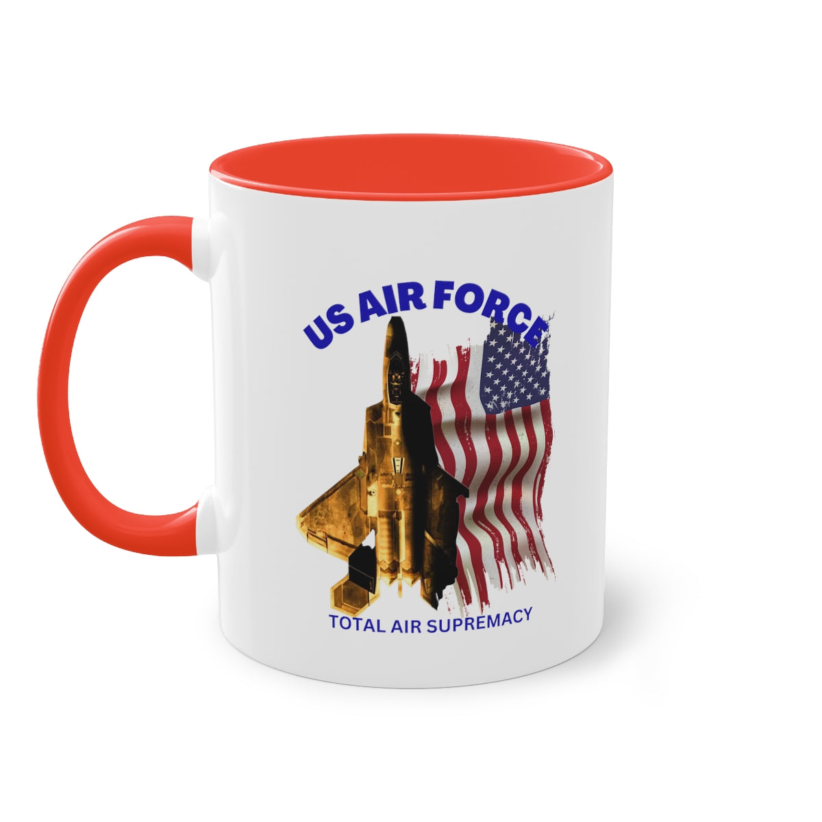 Coffee Mug  ( US Air Force With Raptor ) Military Style