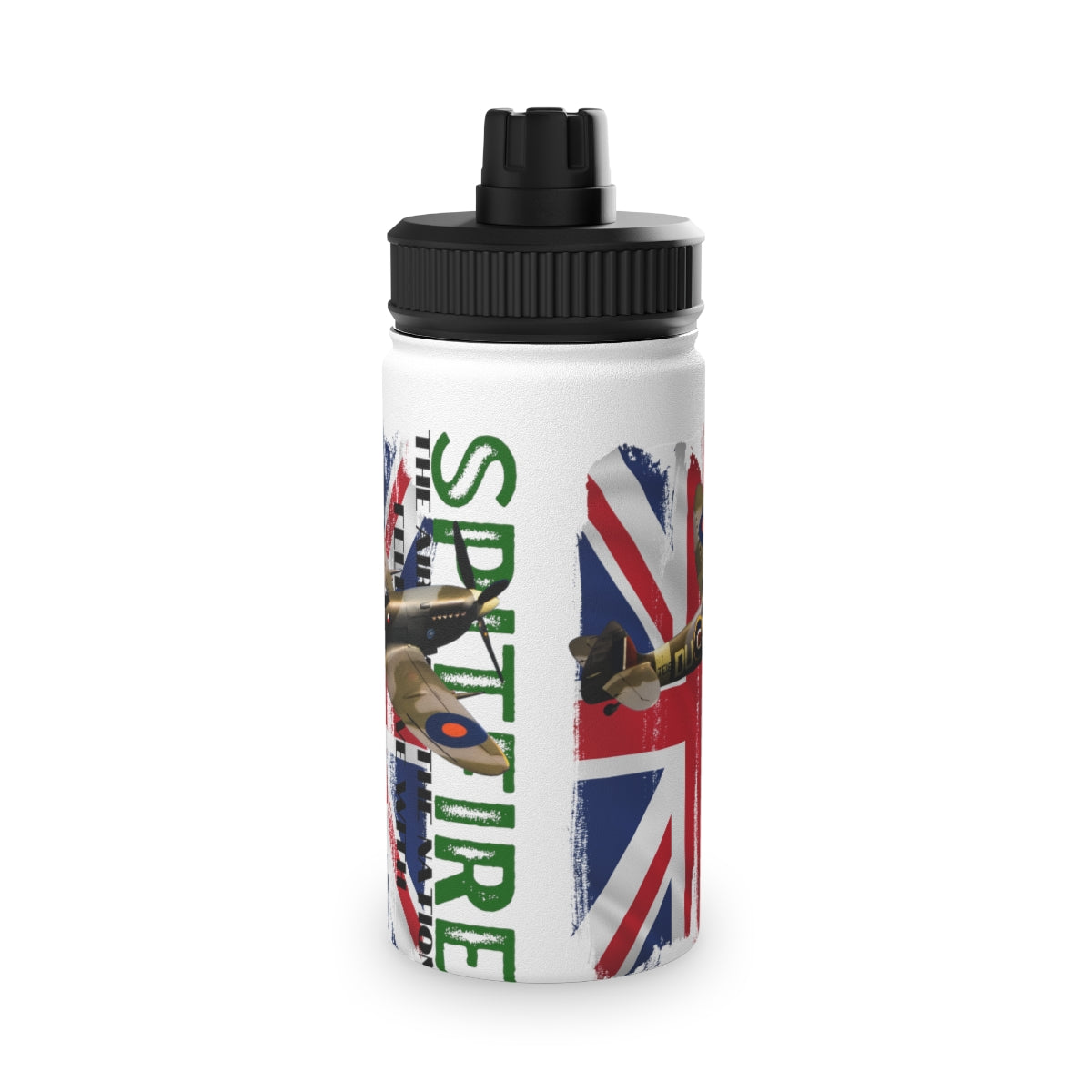 Stainless Steel Water Bottle, Sports Lid ( SPITFIRE ) Military Styling