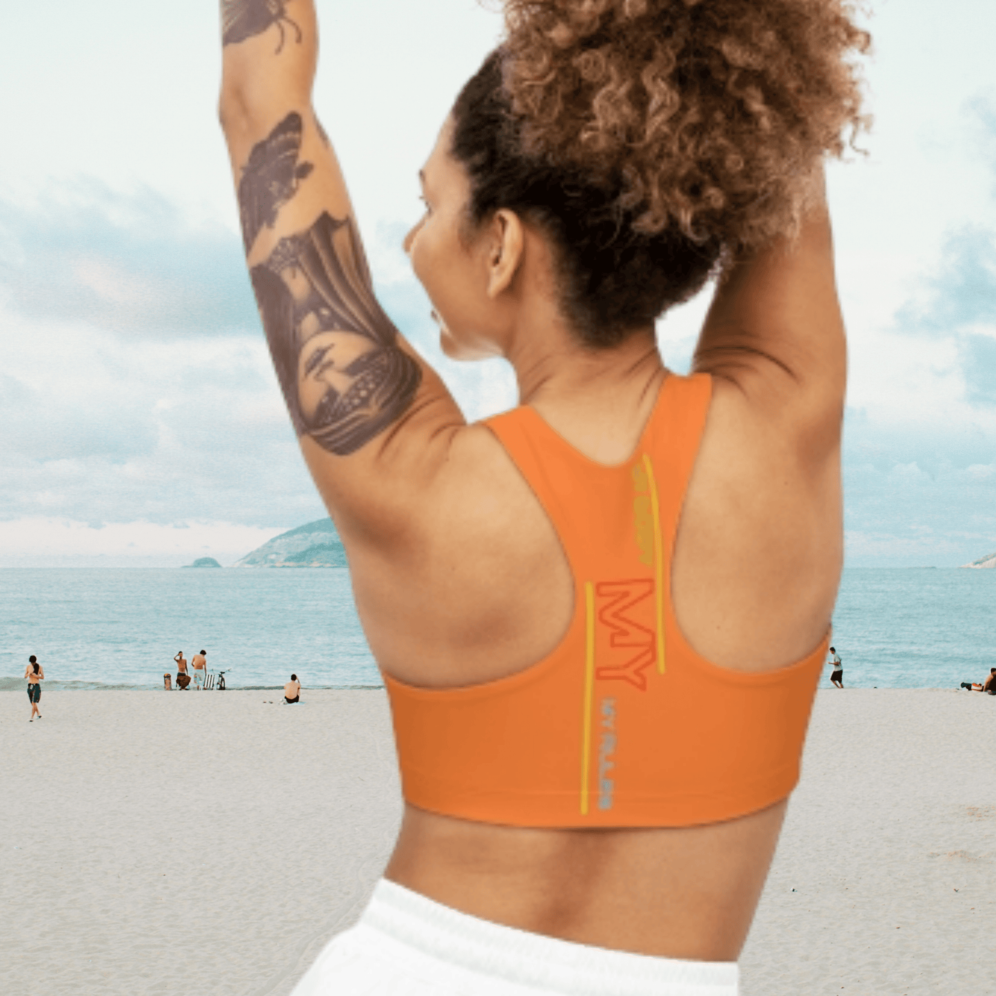 Sports Bra ( My body My rules ) Orange