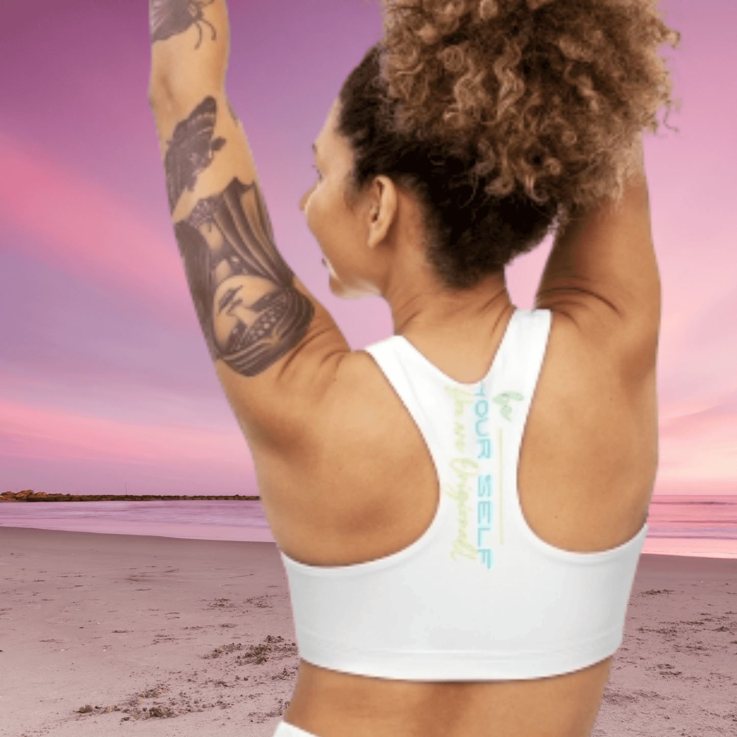 Sports Bra ( Be Yourself ) White