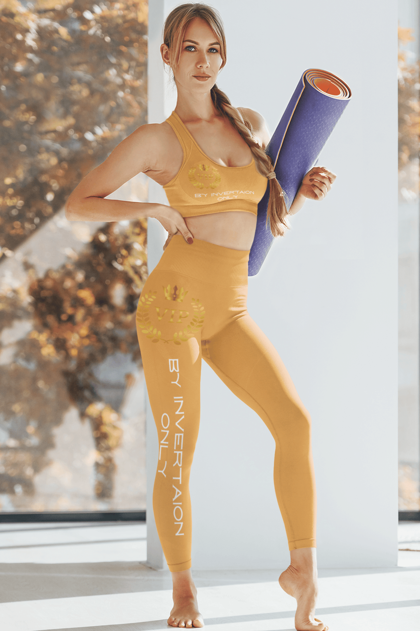 Womens Spandex Leggings ( VIP by invitation only ) Orange