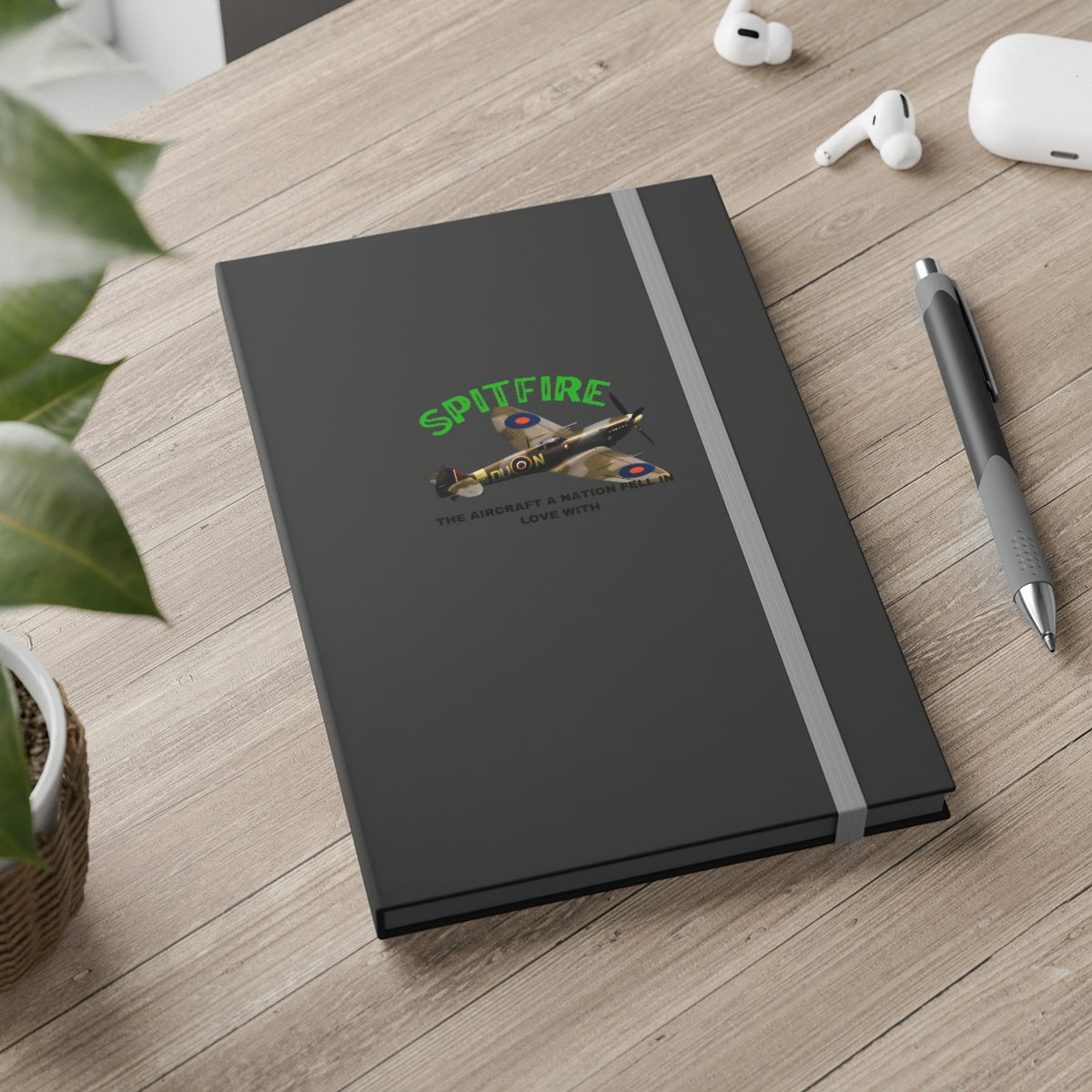 Hardcover Journal Color Contrast Notebook - Ruled ( SPITFIRE ) Military Styling