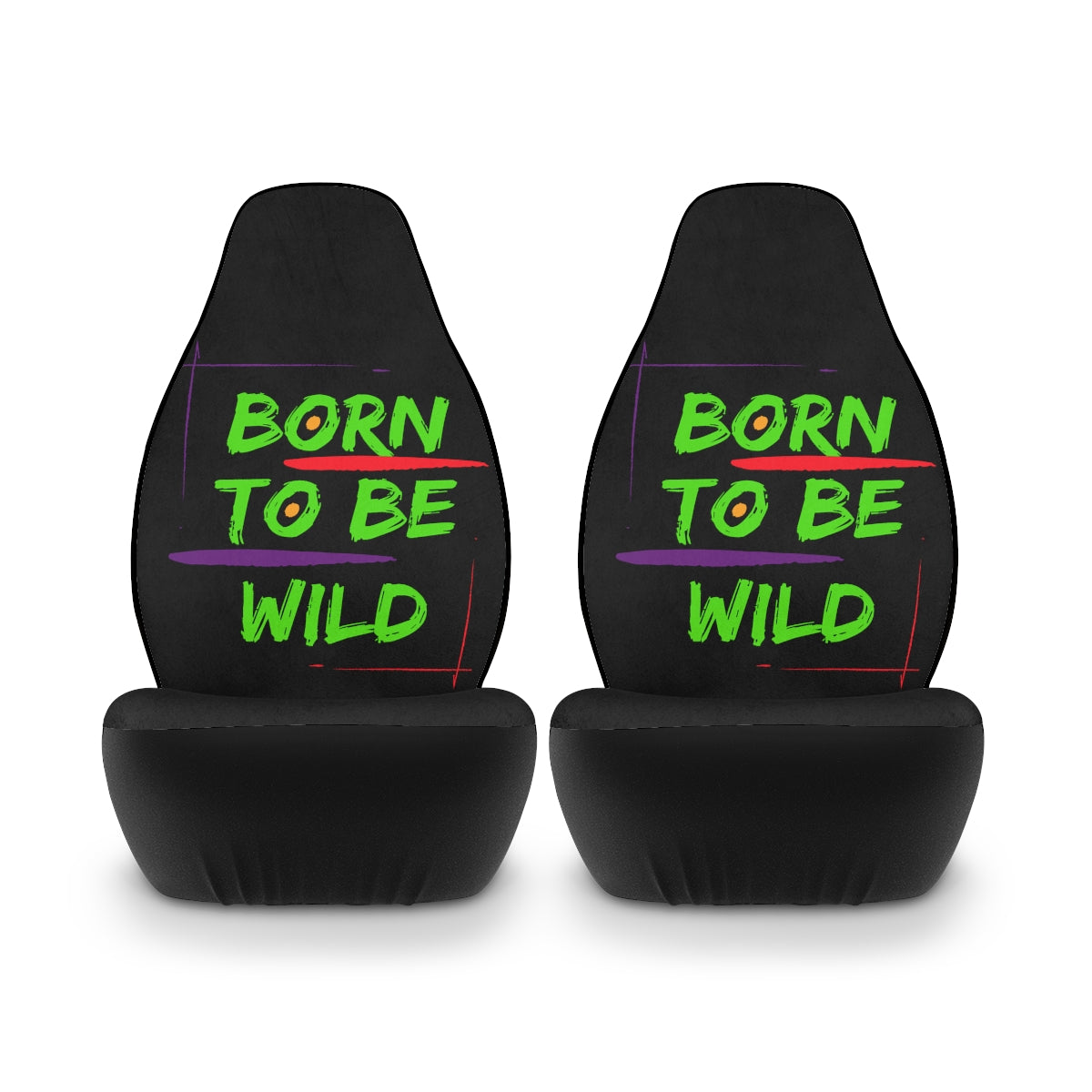 Polyester Car Seat Covers (Born To Be Wild Black)