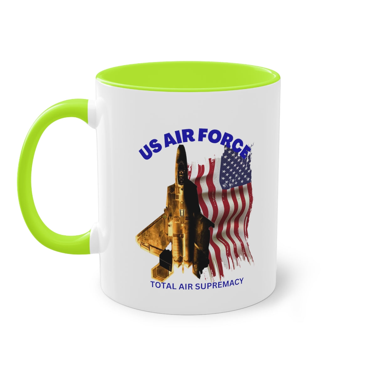 Coffee Mug  ( US Air Force With Raptor ) Military Style