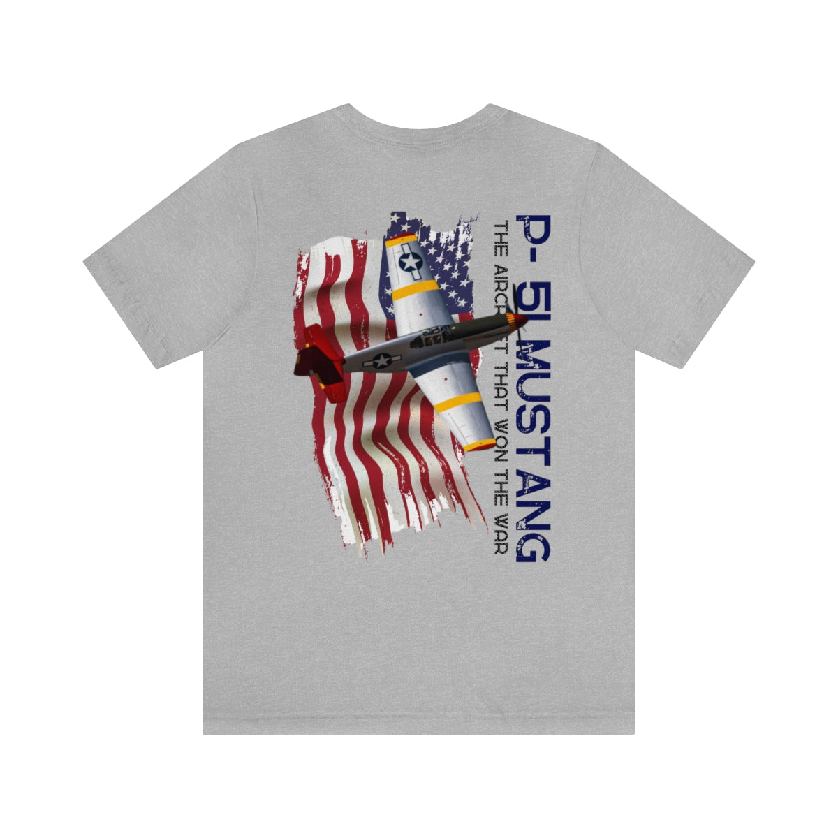 Military T-shirt P-51 Mustang Aircraft , American made, American Flag, Patriotic