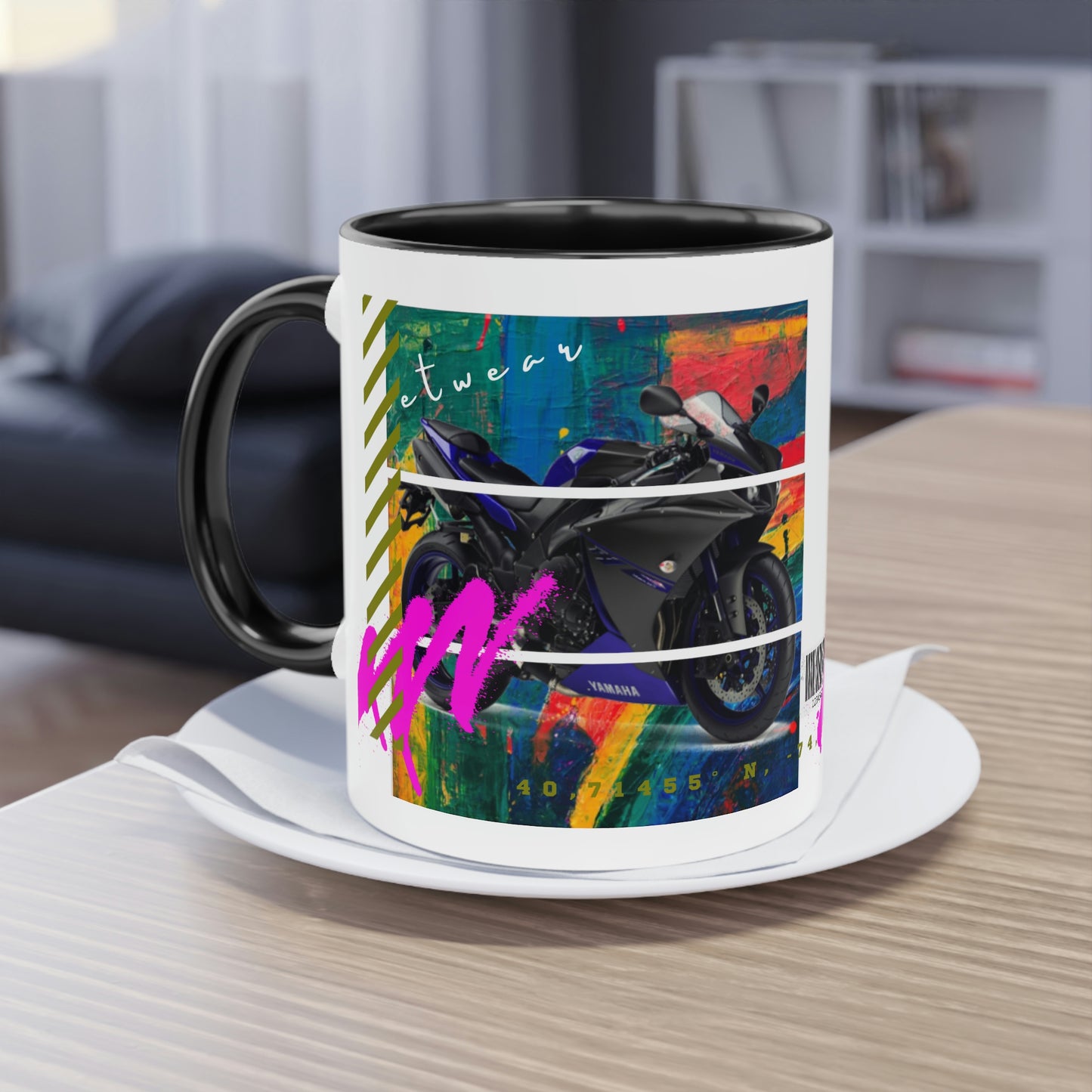 Coffee Mug  ( Urban Blue Sports Bike )