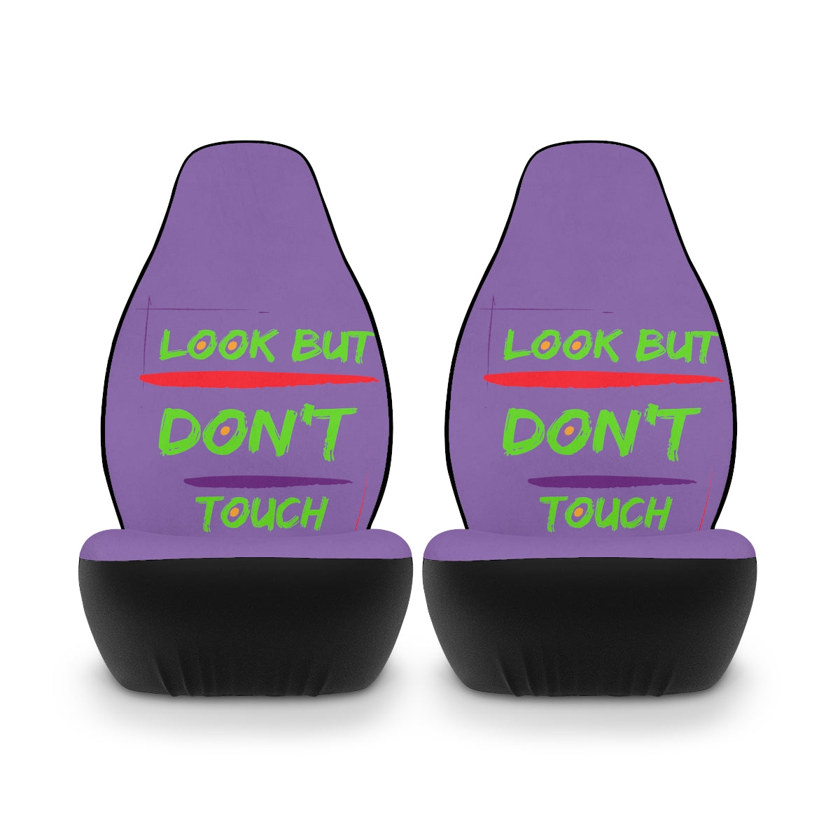 Polyester Car Seat Covers (Look But Don't Touch Purple )