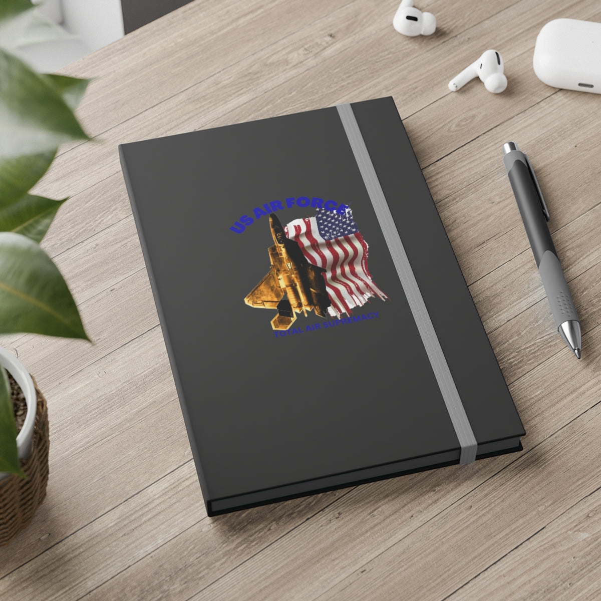 Hardcover Journal Color Contrast Notebook - Ruled (US Air Force 1 ) Military Styling