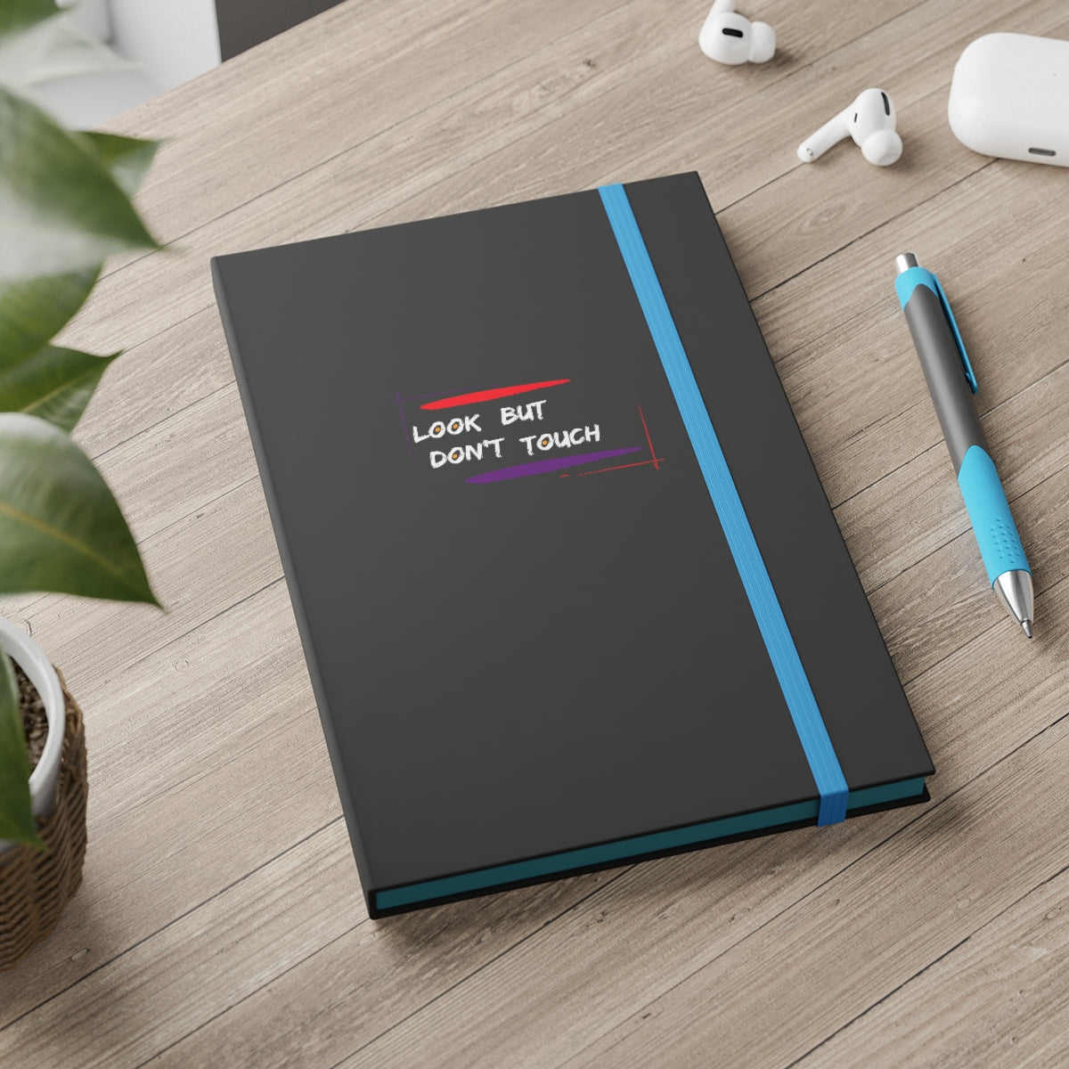 Hardcover Journal Color Contrast Notebook - Ruled (Look But Don't Touch White)