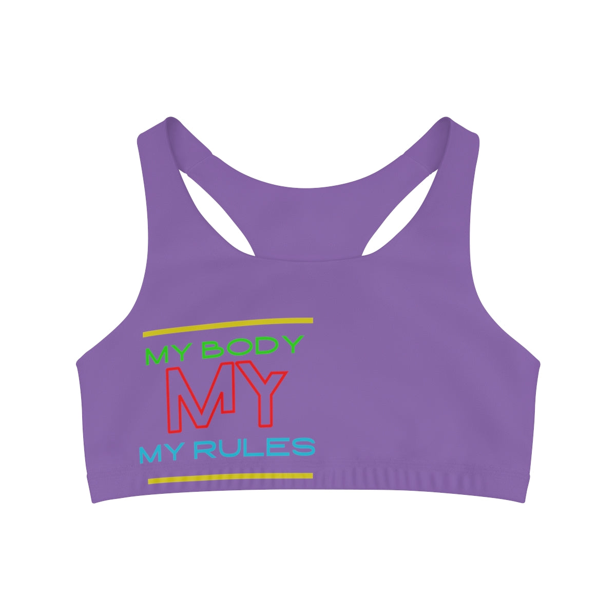 Sports Bra ( My body My rules ) Purple