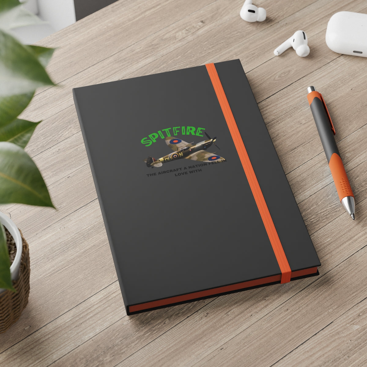 Hardcover Journal Color Contrast Notebook - Ruled ( SPITFIRE ) Military Styling