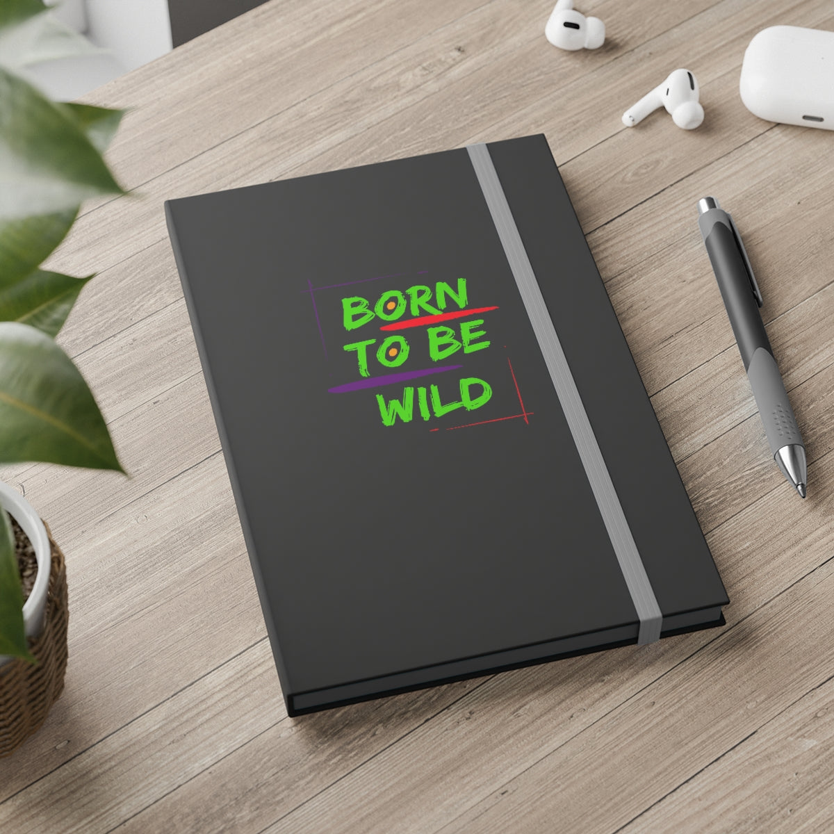 Hardcover Journal Color Contrast Notebook - Ruled (Born to be Wild)