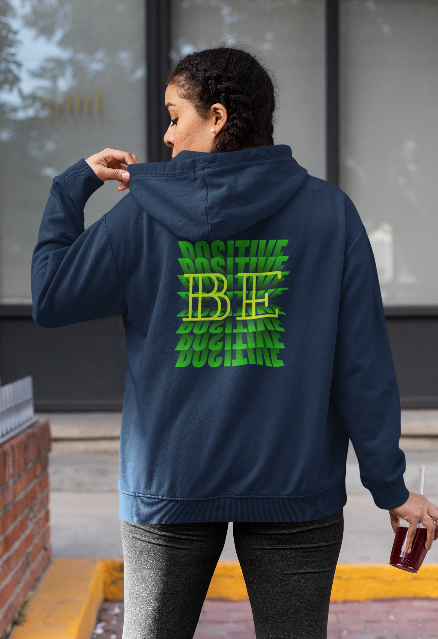 Premium Pullover Hoodie ( Be Positive )