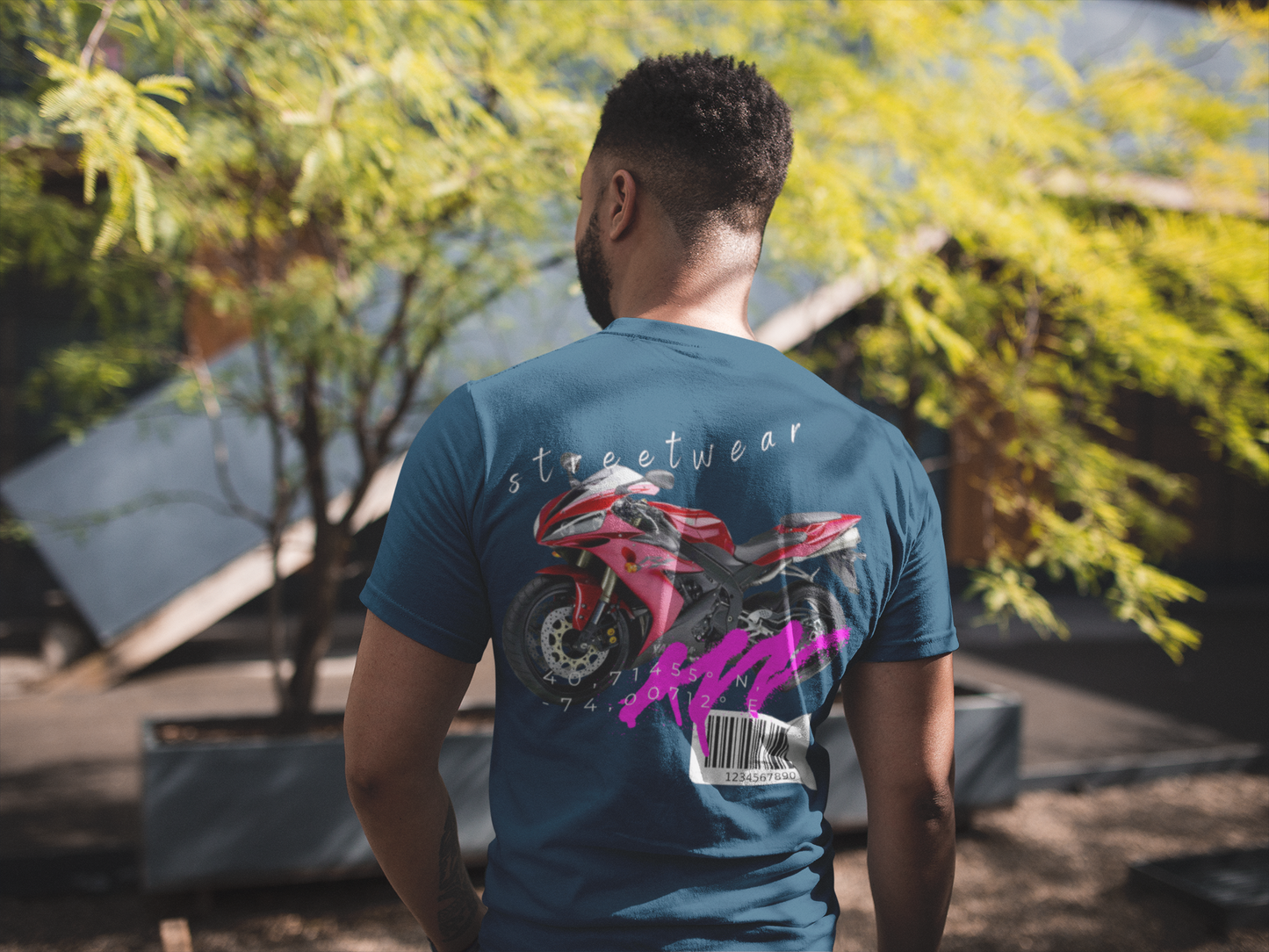 T-shirt Classic Jersey Short Sleeve (Red Motorbike )