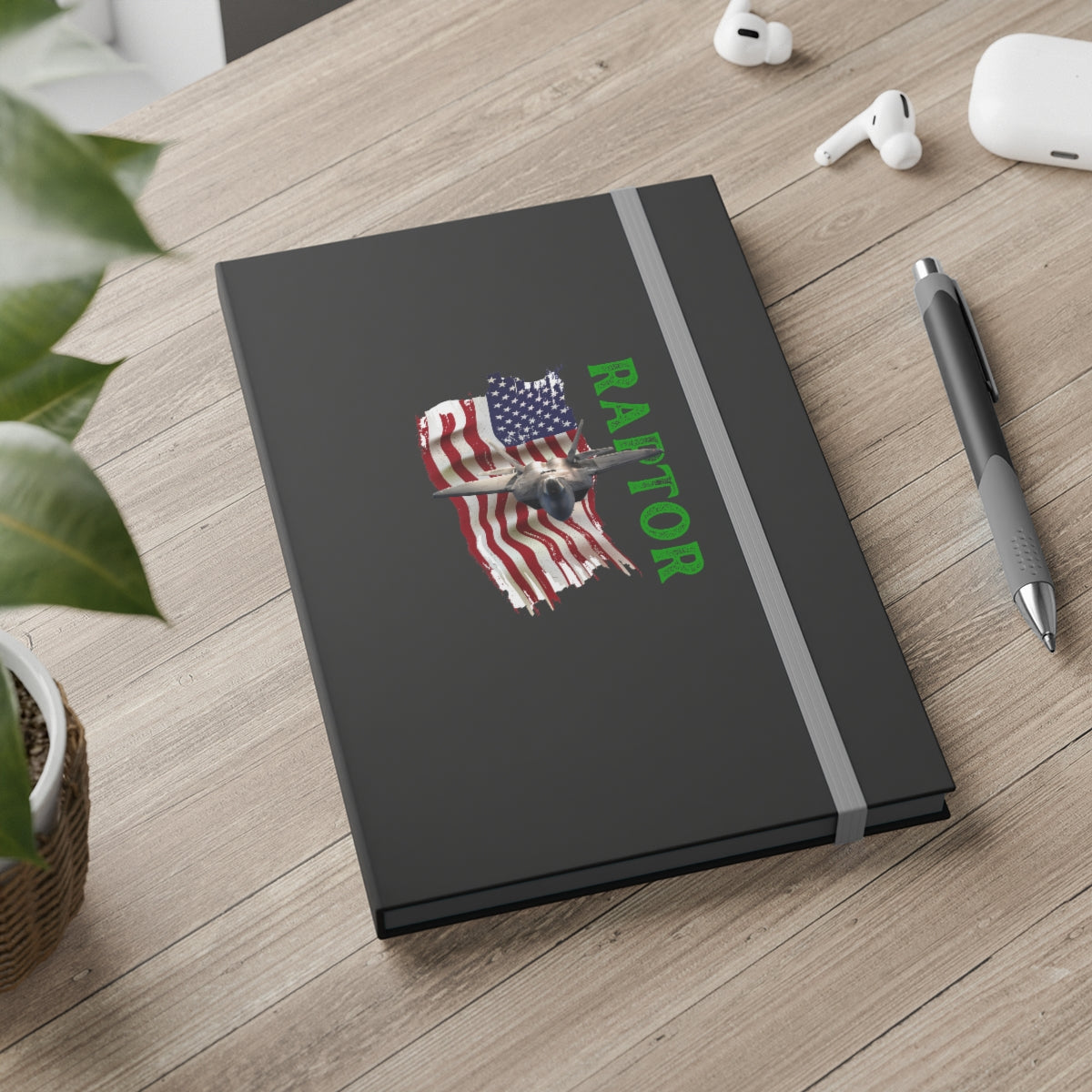 Hardcover Journal Color Contrast Notebook - Ruled ( RAPTOR ) Military Styling