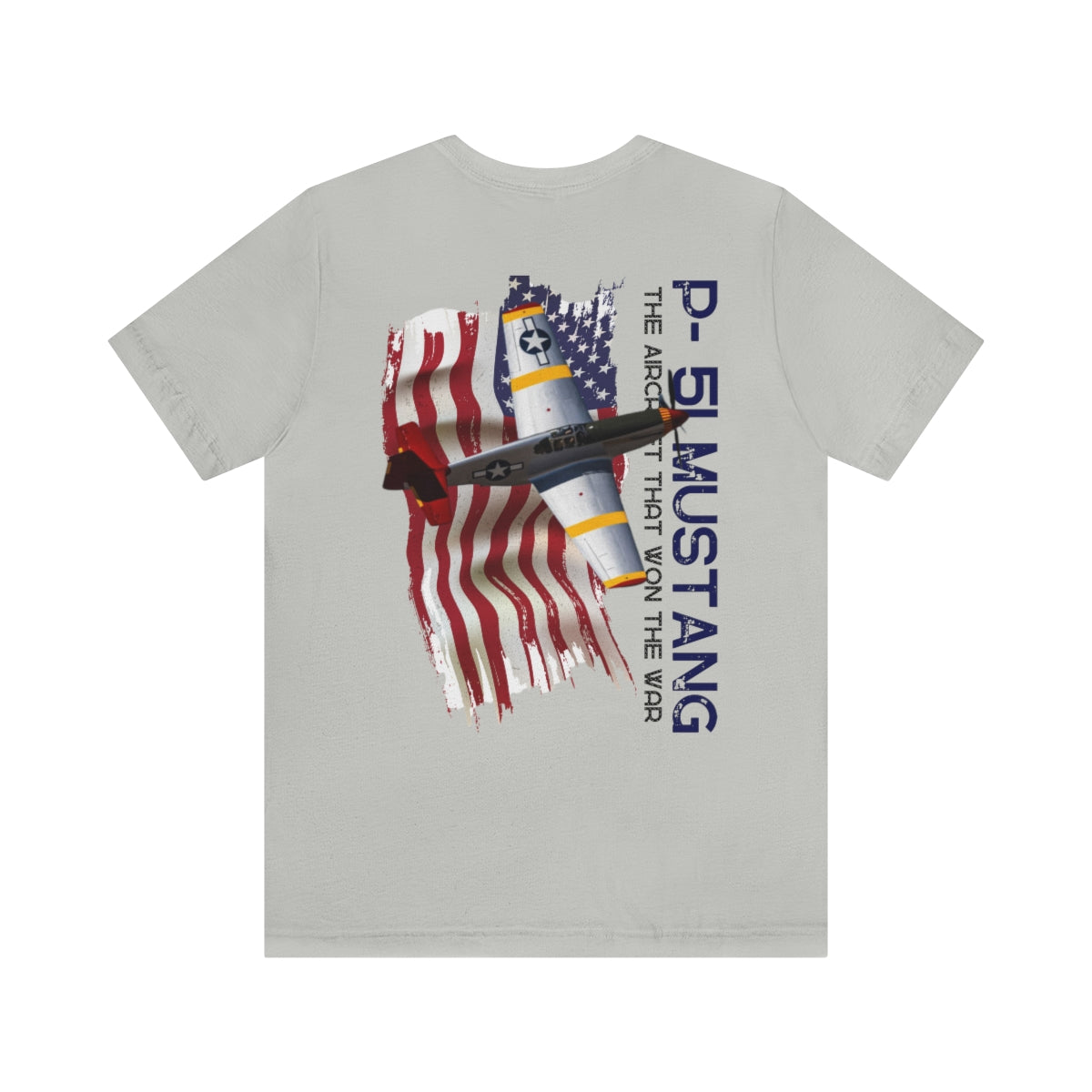 Military T-shirt P-51 Mustang Aircraft , American made, American Flag, Patriotic