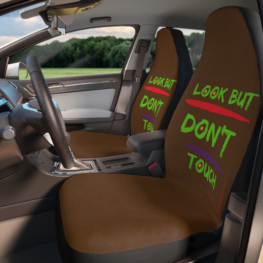 Polyester Car Seat Covers (Look But Don't Touch Brown )