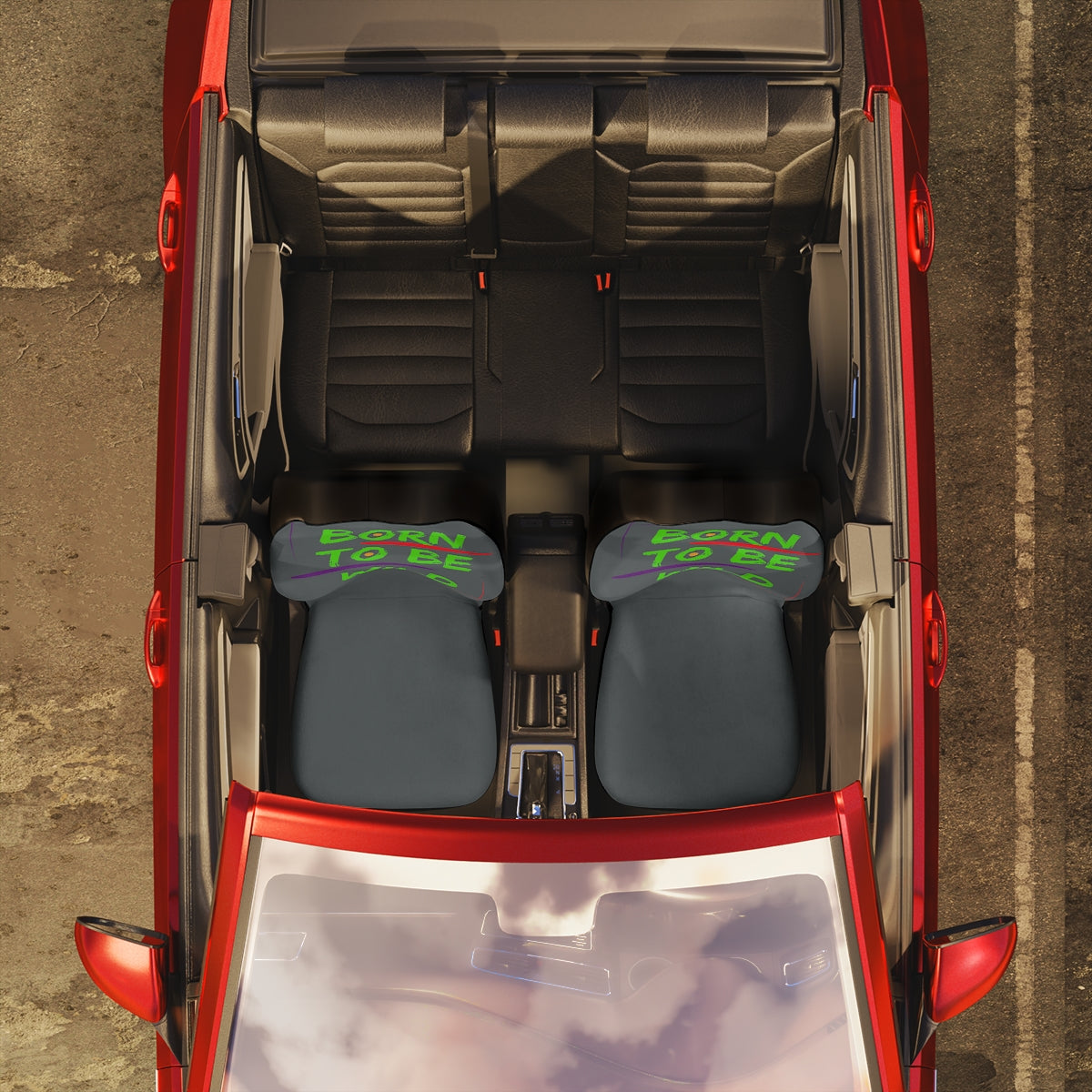 Polyester Car Seat Covers (Born To Be Wild Grey)