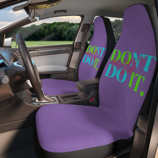 Polyester Car Seat Covers (Do It Don't Do It Purple )