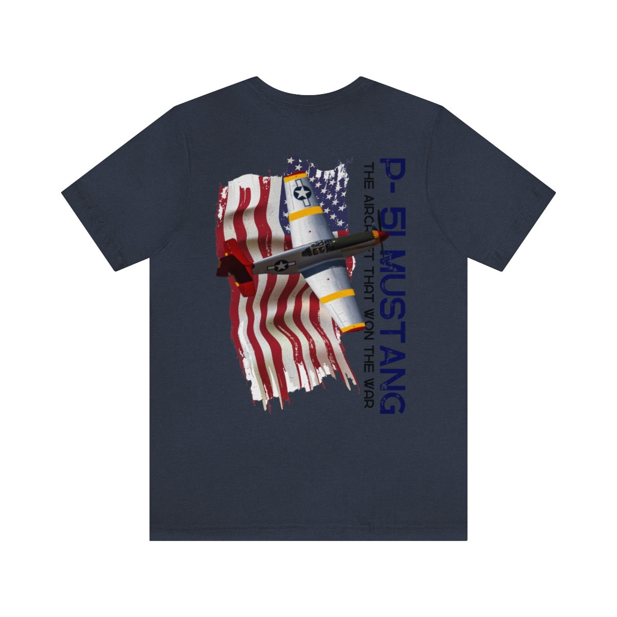 Military T-shirt P-51 Mustang Aircraft , American made, American Flag, Patriotic