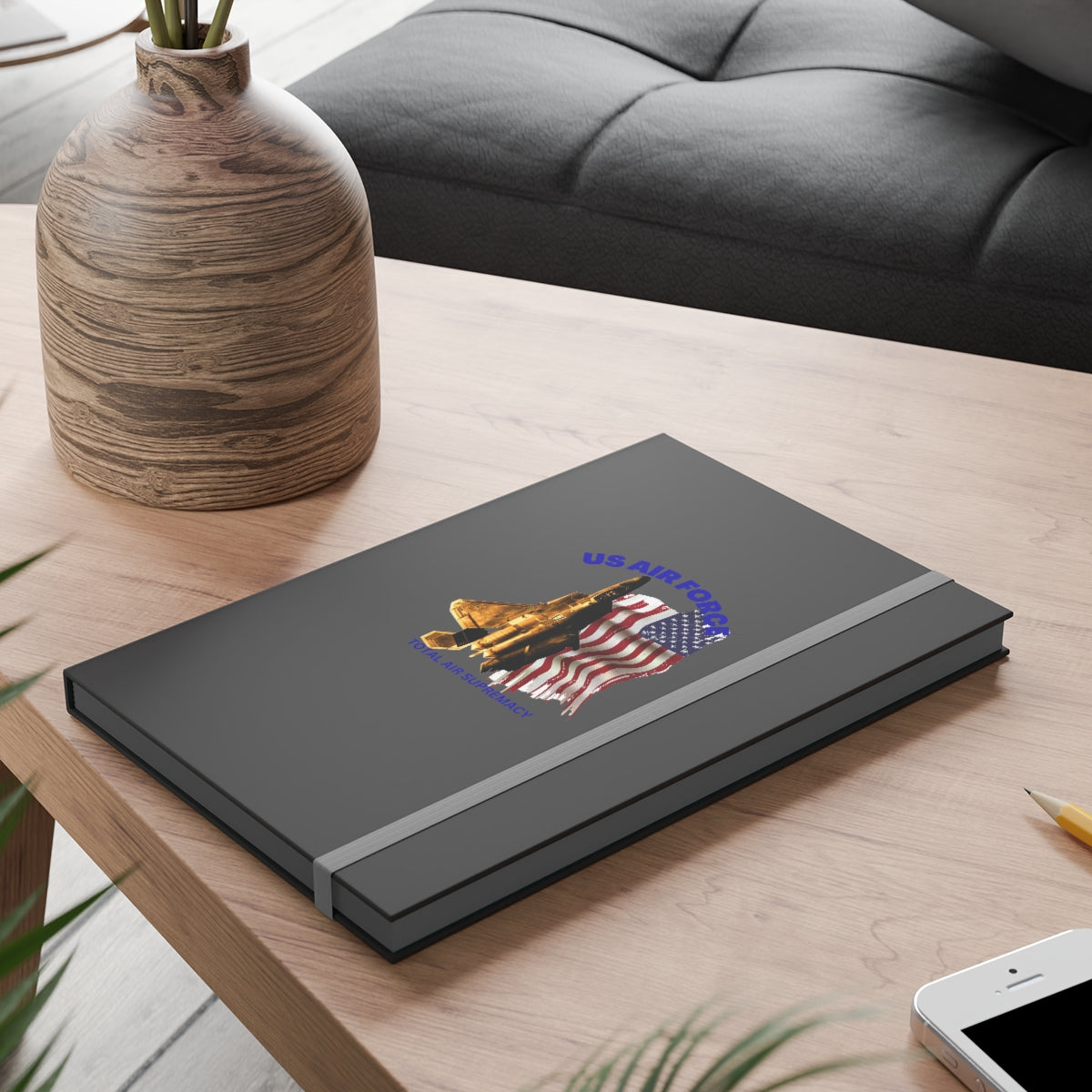Hardcover Journal Color Contrast Notebook - Ruled (US Air Force 1 ) Military Styling