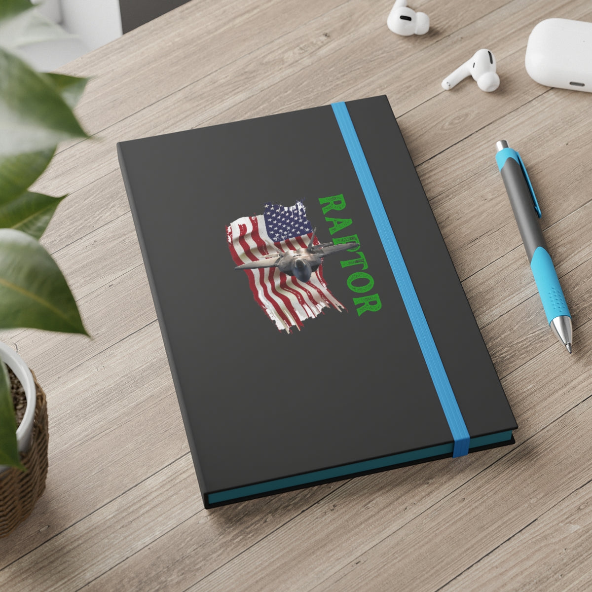 Hardcover Journal Color Contrast Notebook - Ruled ( RAPTOR ) Military Styling