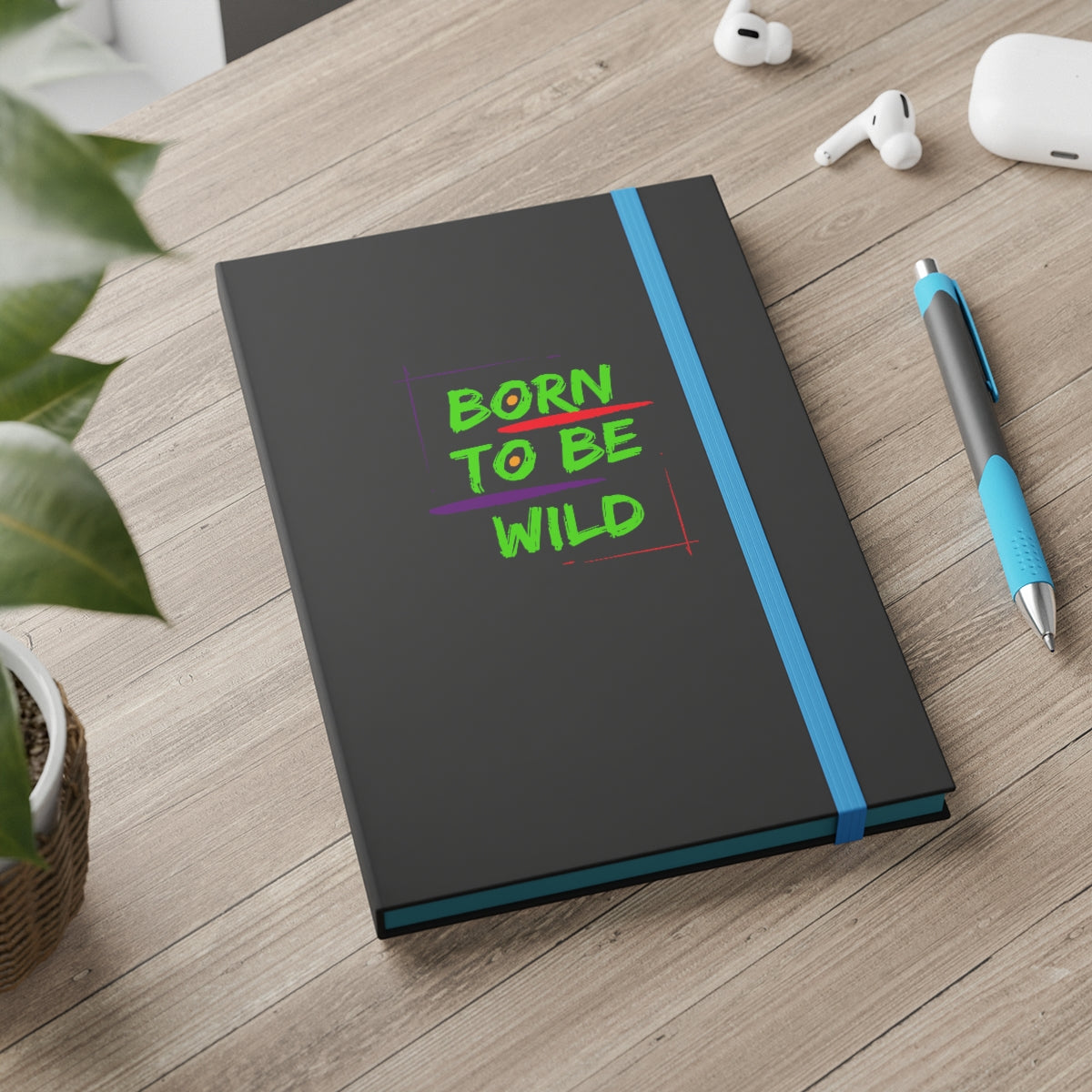 Hardcover Journal Color Contrast Notebook - Ruled (Born to be Wild)