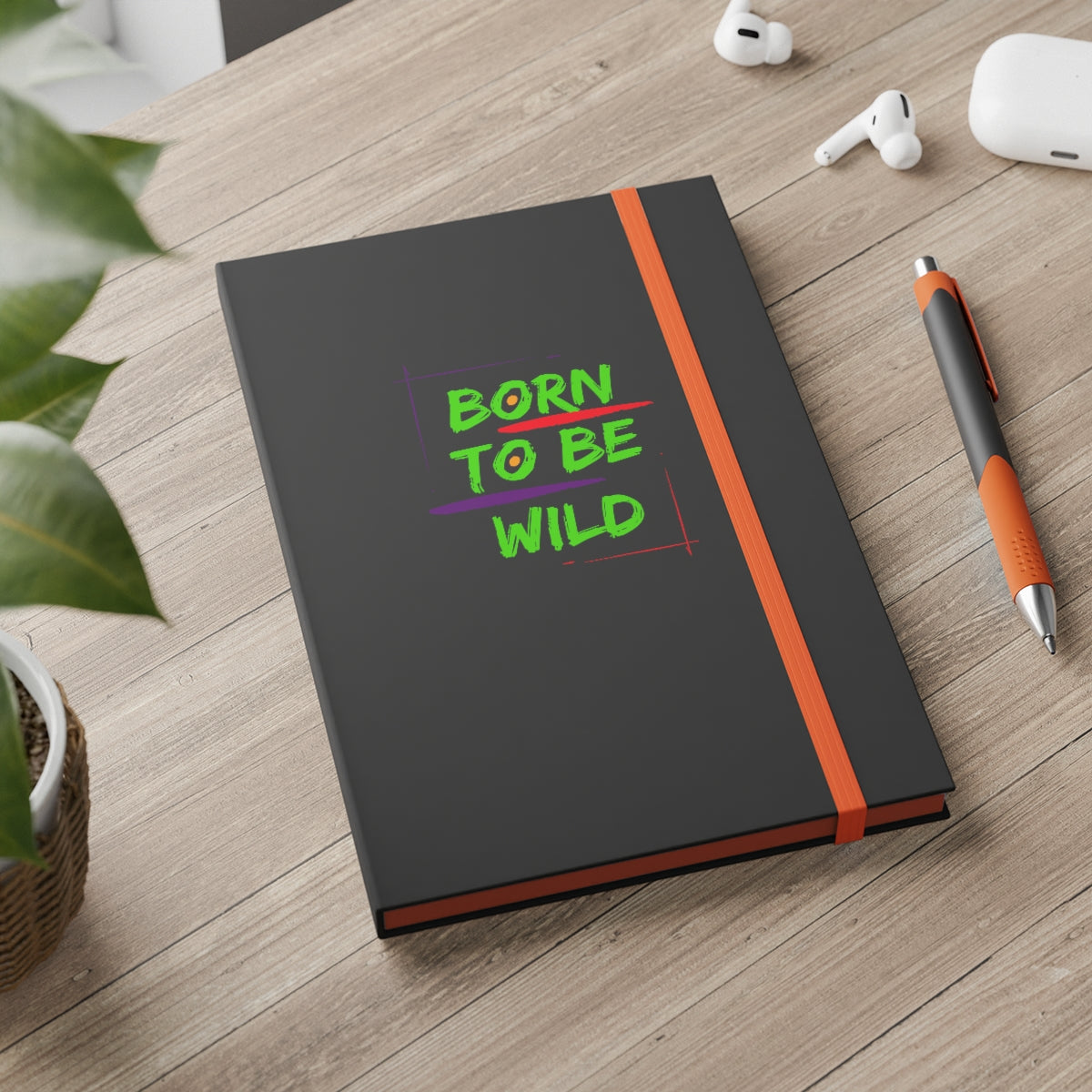 Hardcover Journal Color Contrast Notebook - Ruled (Born to be Wild)