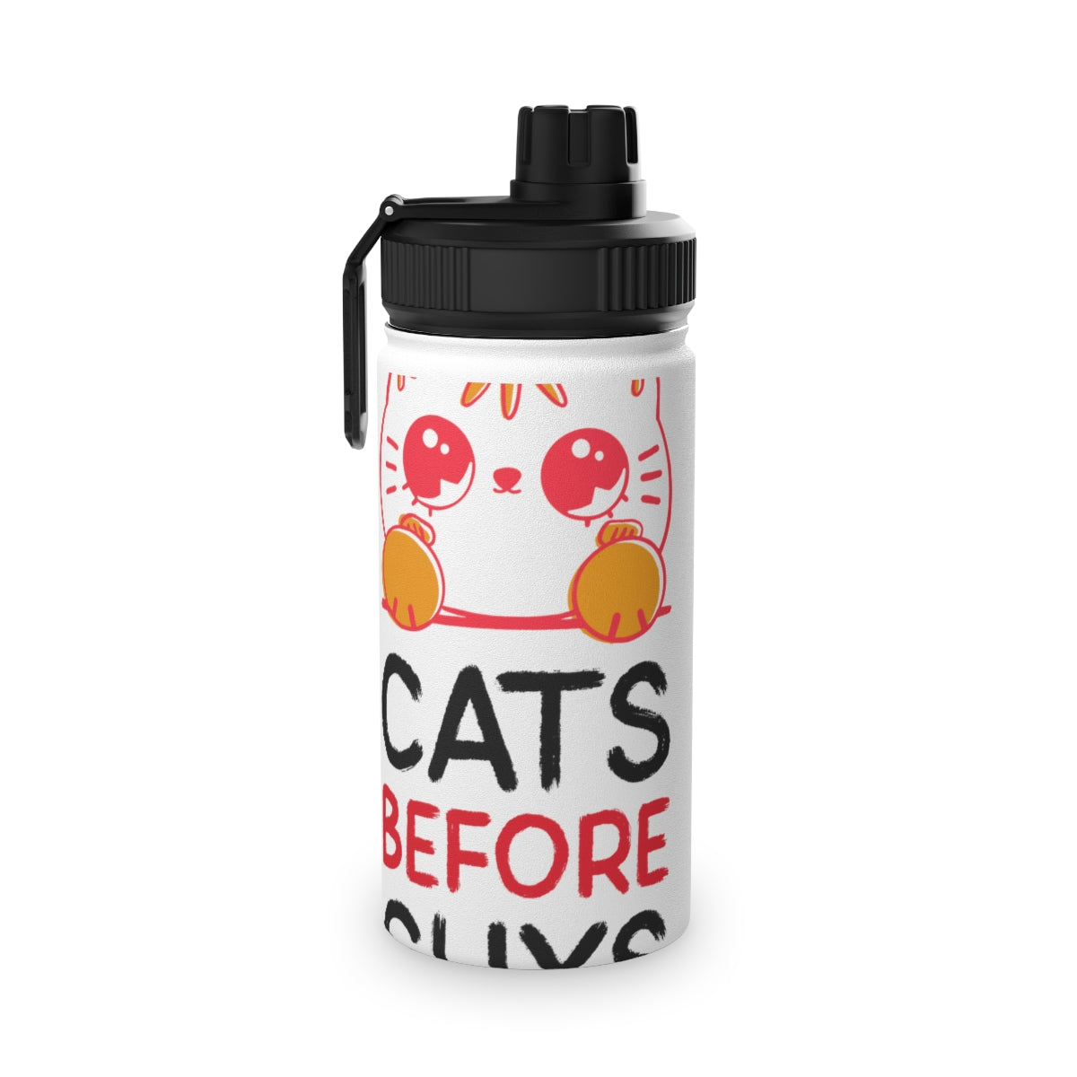 Stainless Steel Water Bottle, Sports Lid ( Cats Before Guys )