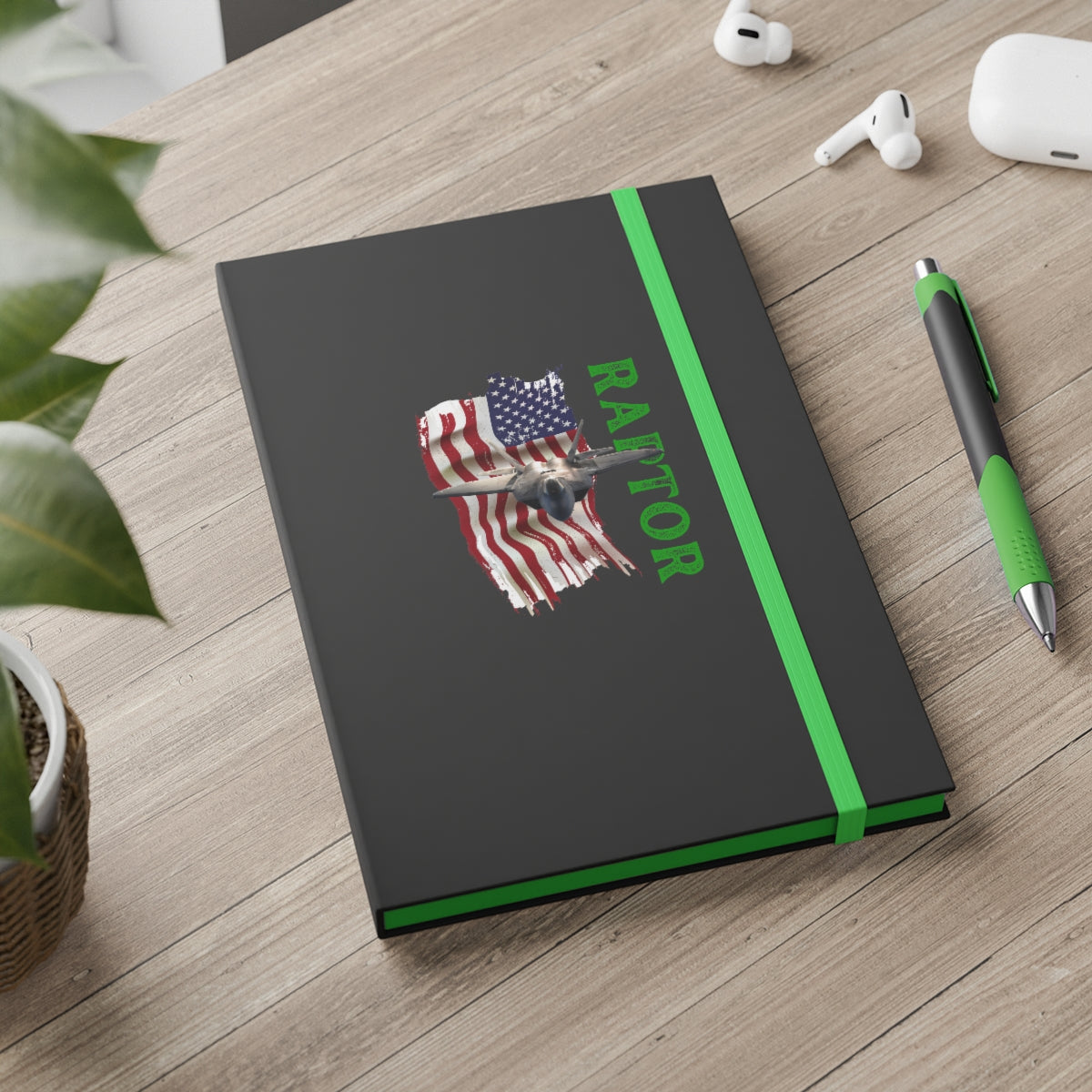 Hardcover Journal Color Contrast Notebook - Ruled ( RAPTOR ) Military Styling