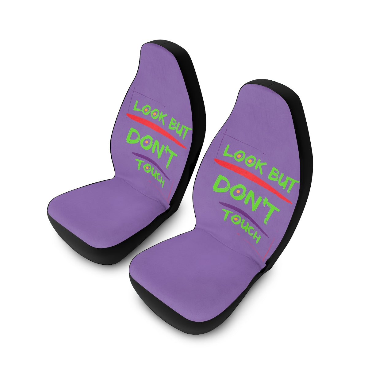 Polyester Car Seat Covers (Look But Don't Touch Purple )