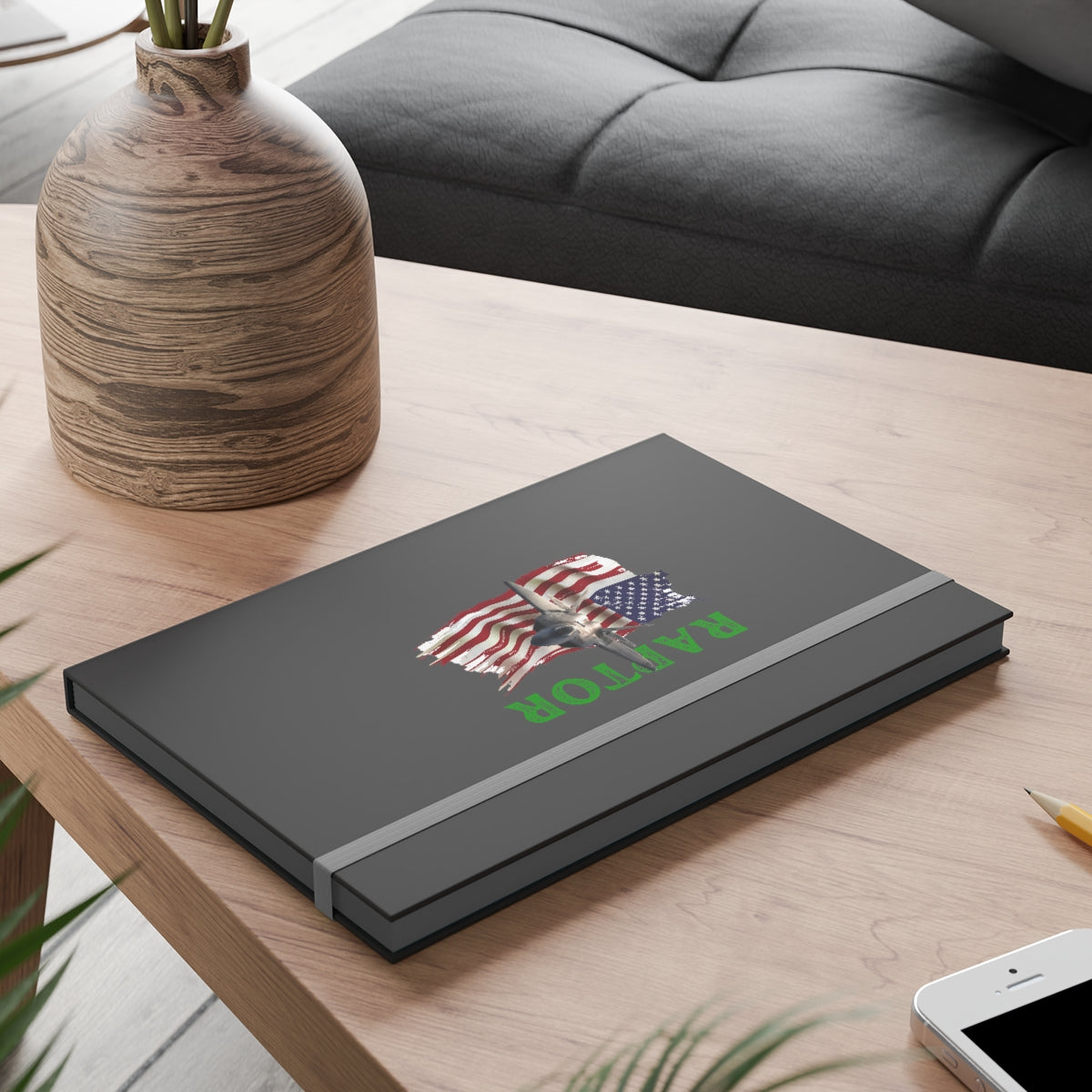 Hardcover Journal Color Contrast Notebook - Ruled ( RAPTOR ) Military Styling