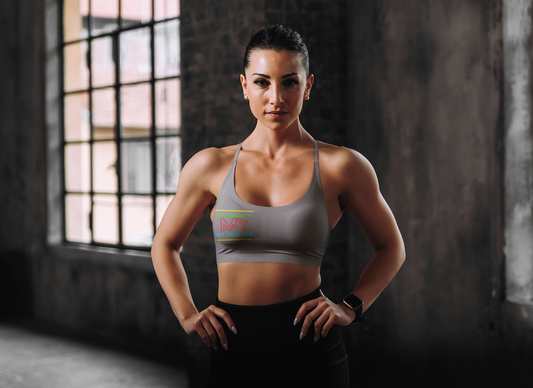 Sports Bra ( My body My rules ) Grey