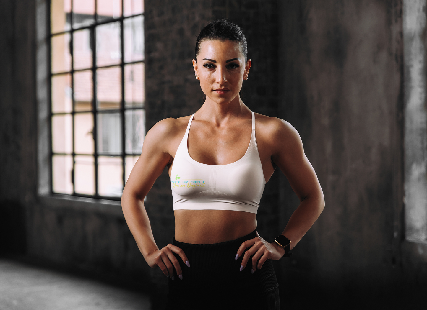 Sports Bra ( Be Yourself ) White