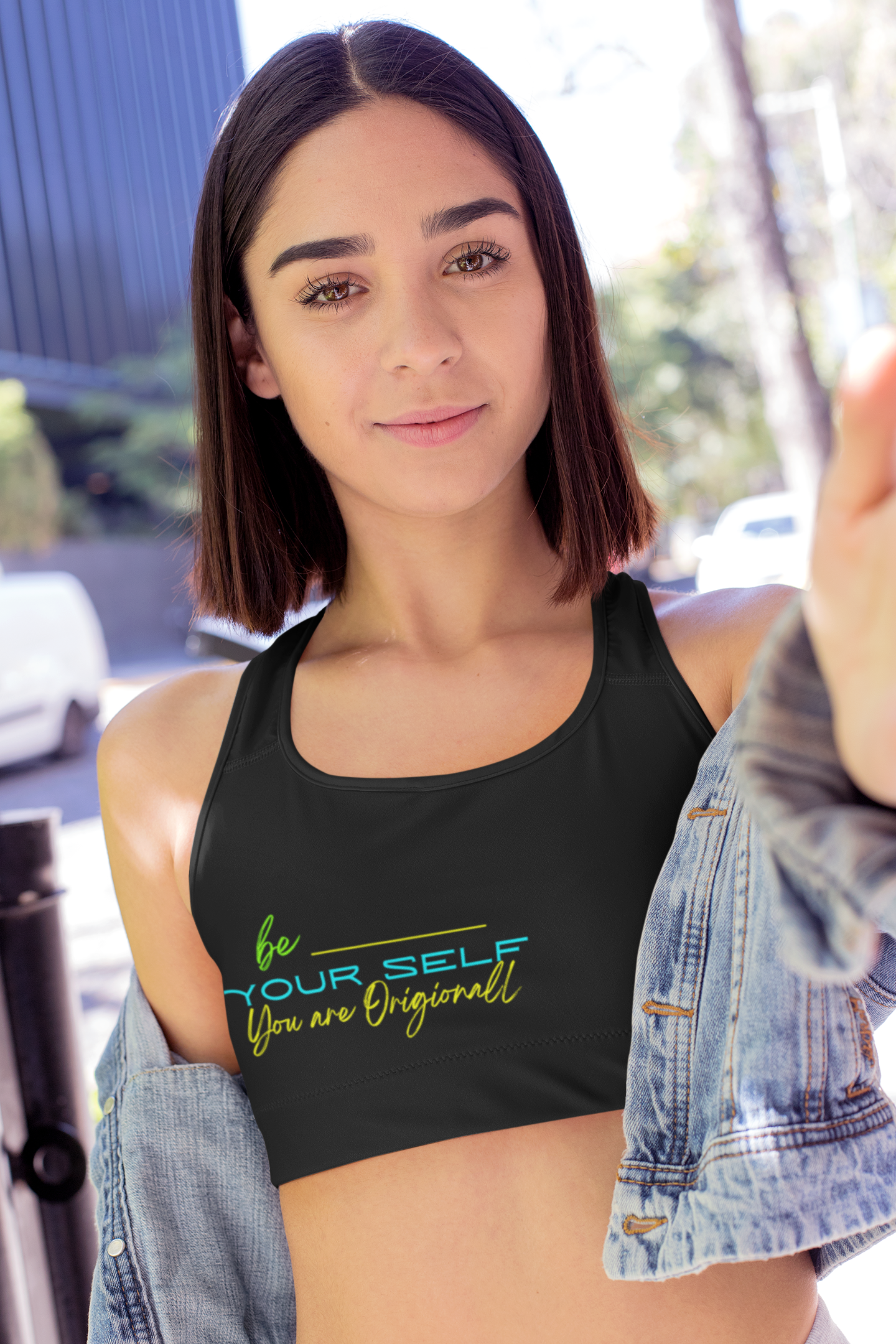 Sports Bra ( Be Yourself ) Black
